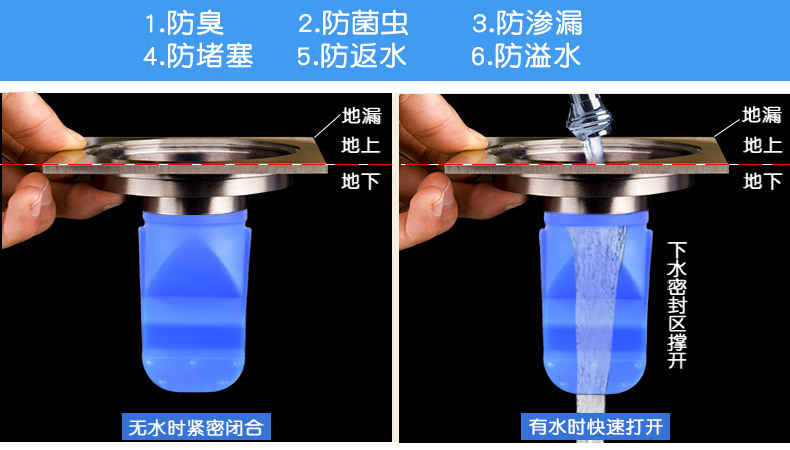 防蟲防臭硅膠地漏芯